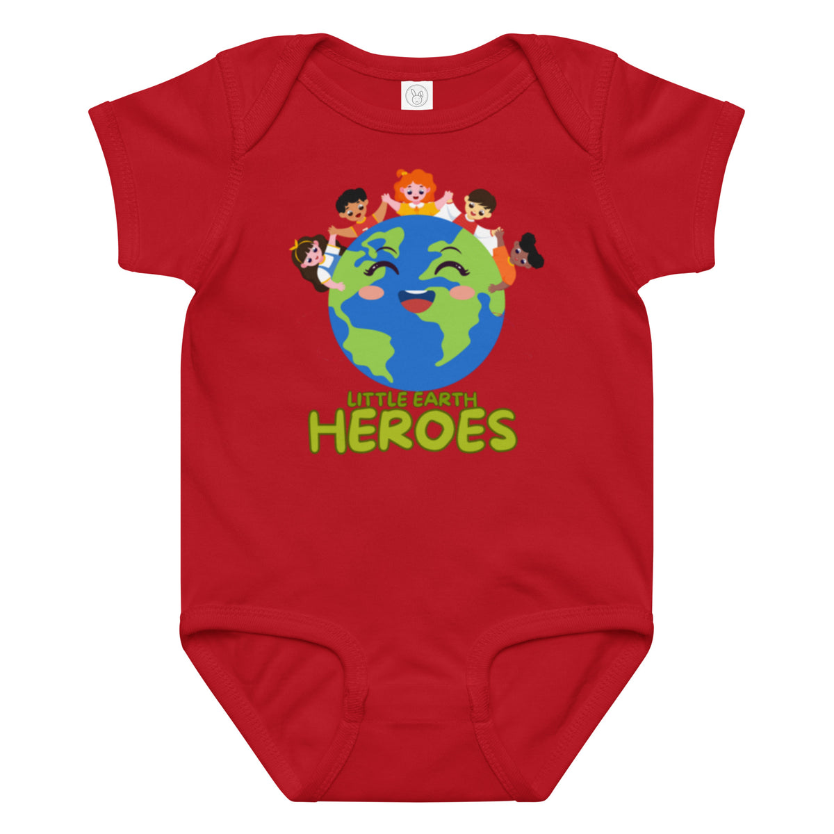 Baby jersey bodysuit — Red, front view