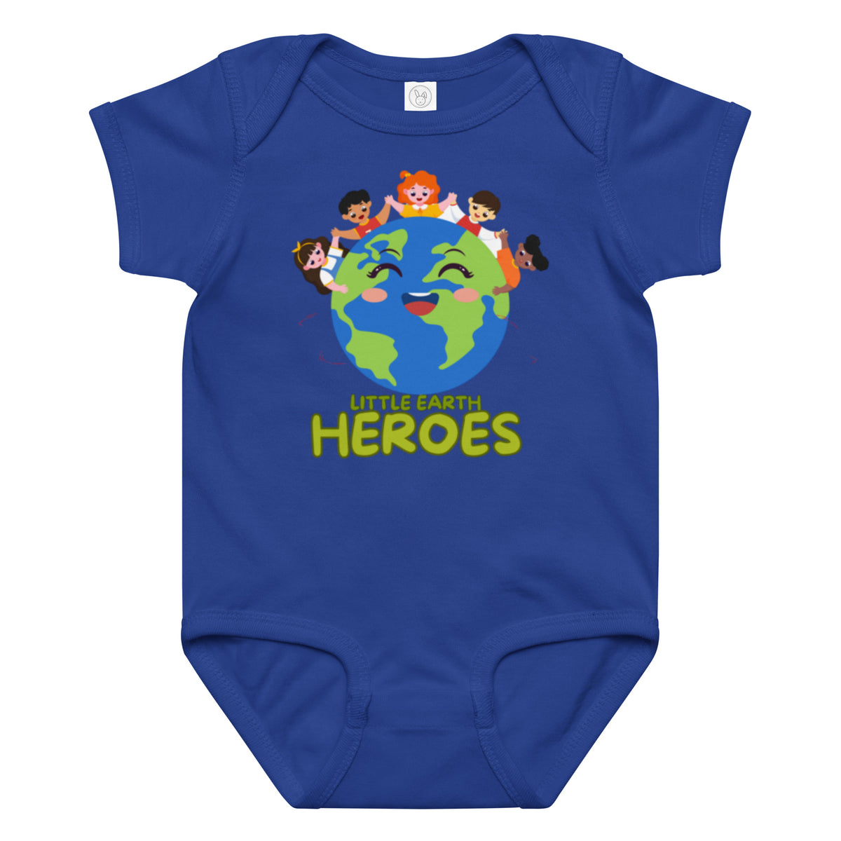 Baby jersey bodysuit — Royal, front view
