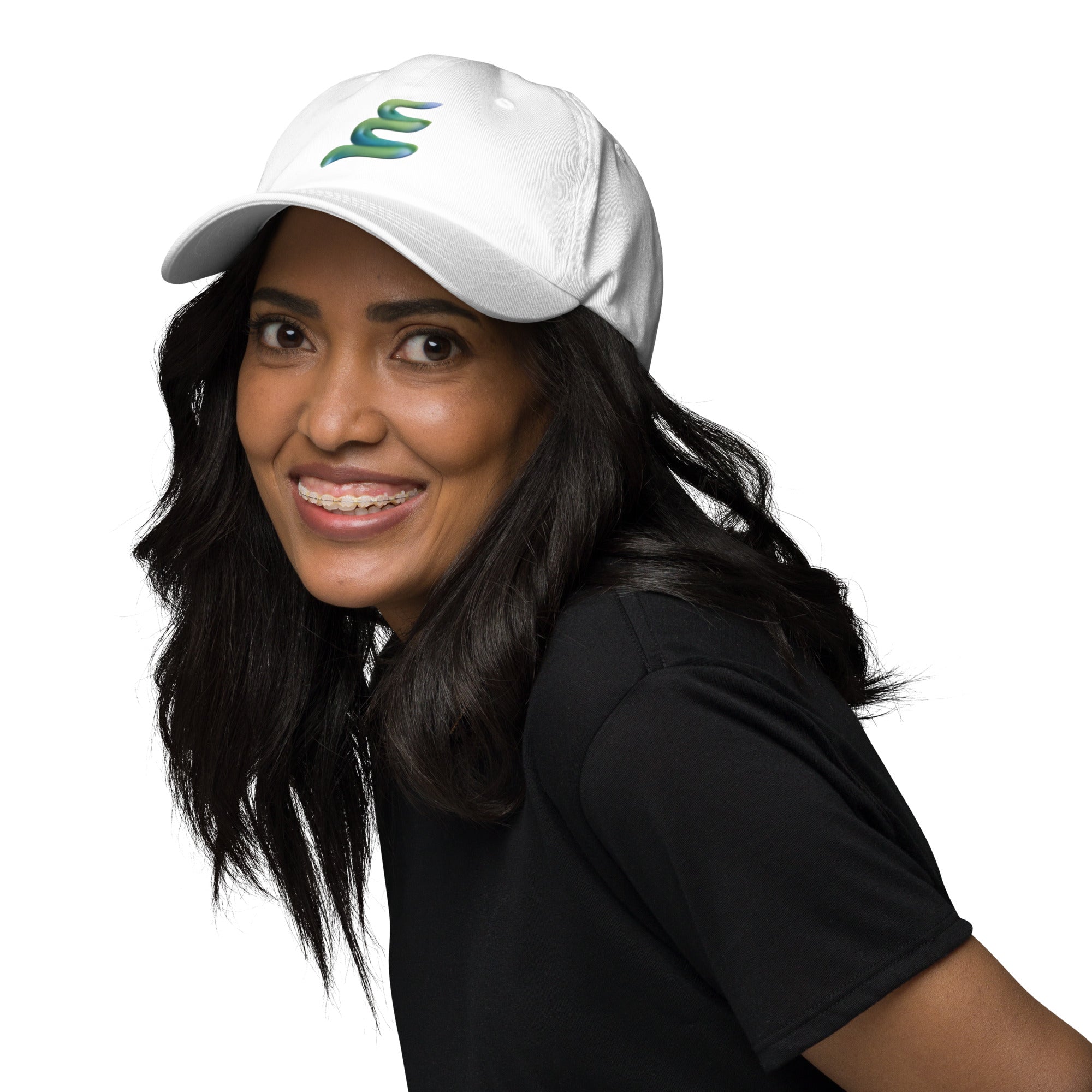 Dad hat — Classic white, front view