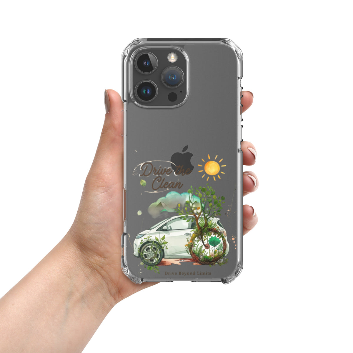 Drive Clean Clear Case for iPhone® — 16 pro max on phone