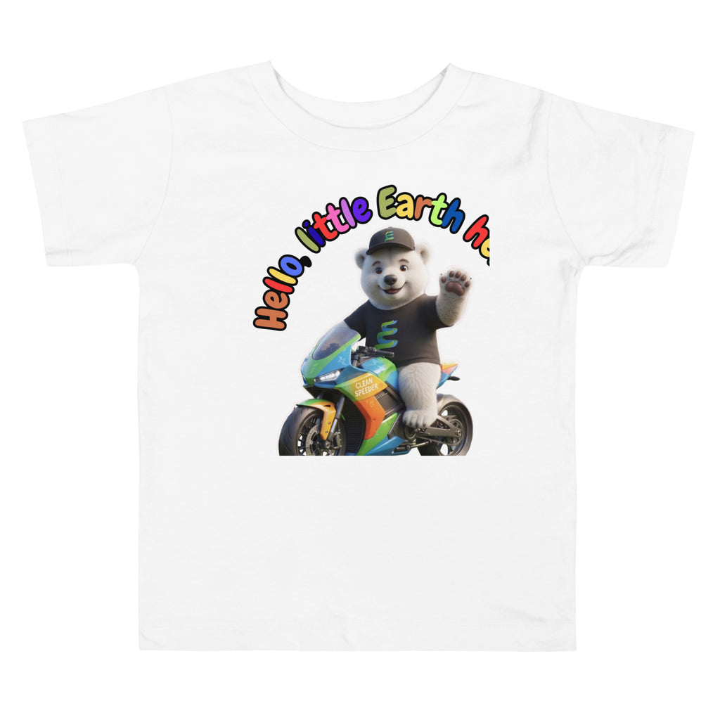 Clean Speeder - Toddler Short Sleeve Tee — Staple white, front view