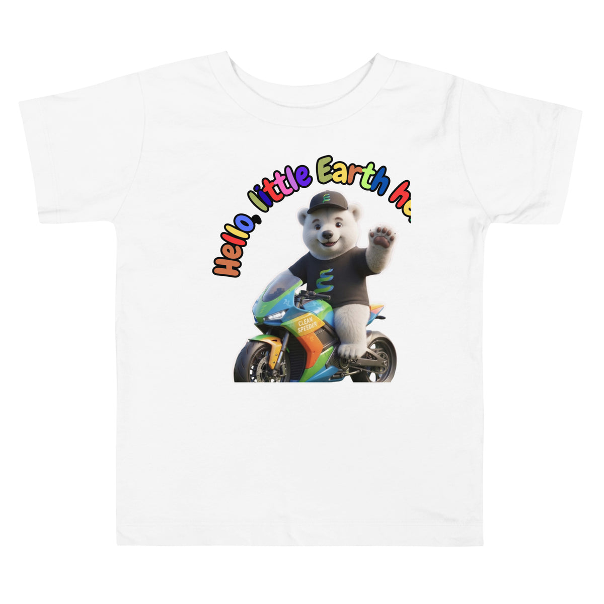 Clean Speeder - Toddler Short Sleeve Tee — Staple white, front view