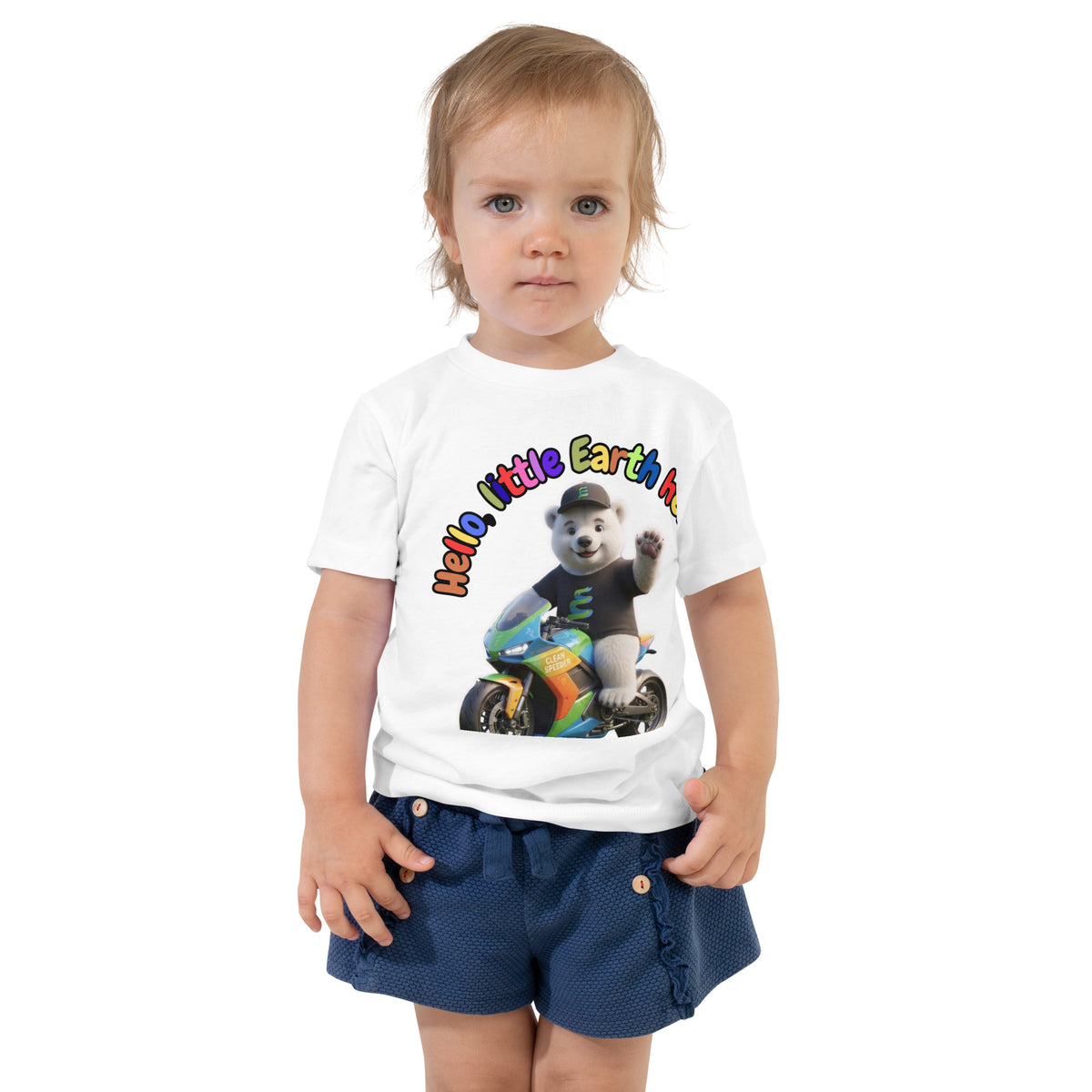 Clean Speeder - Toddler Short Sleeve Tee — Staple white, front view