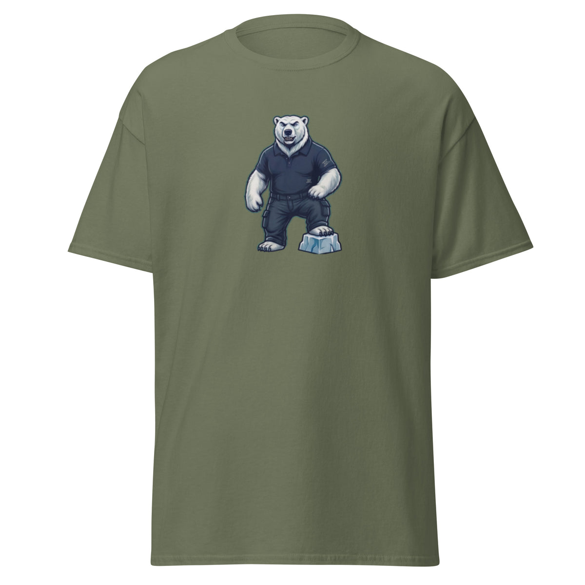 Unisex classic tee — Military green, front view