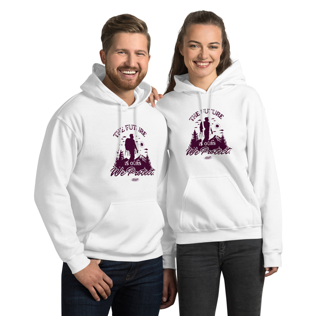 The Future Is Ours to Protect — Unisex Hoodie — Heavy blend white, front view