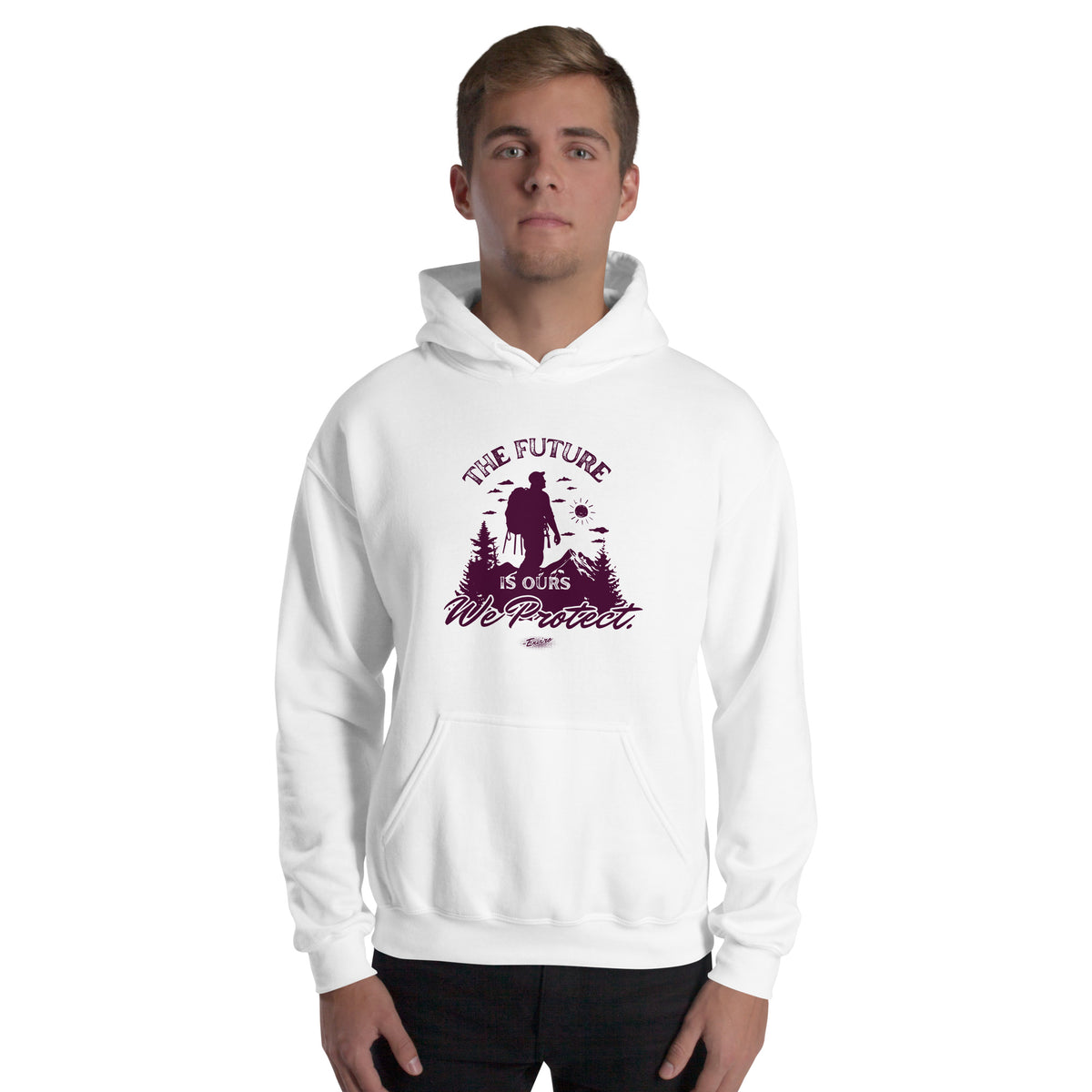 The Future Is Ours to Protect — Unisex Hoodie — Heavy blend white, front view