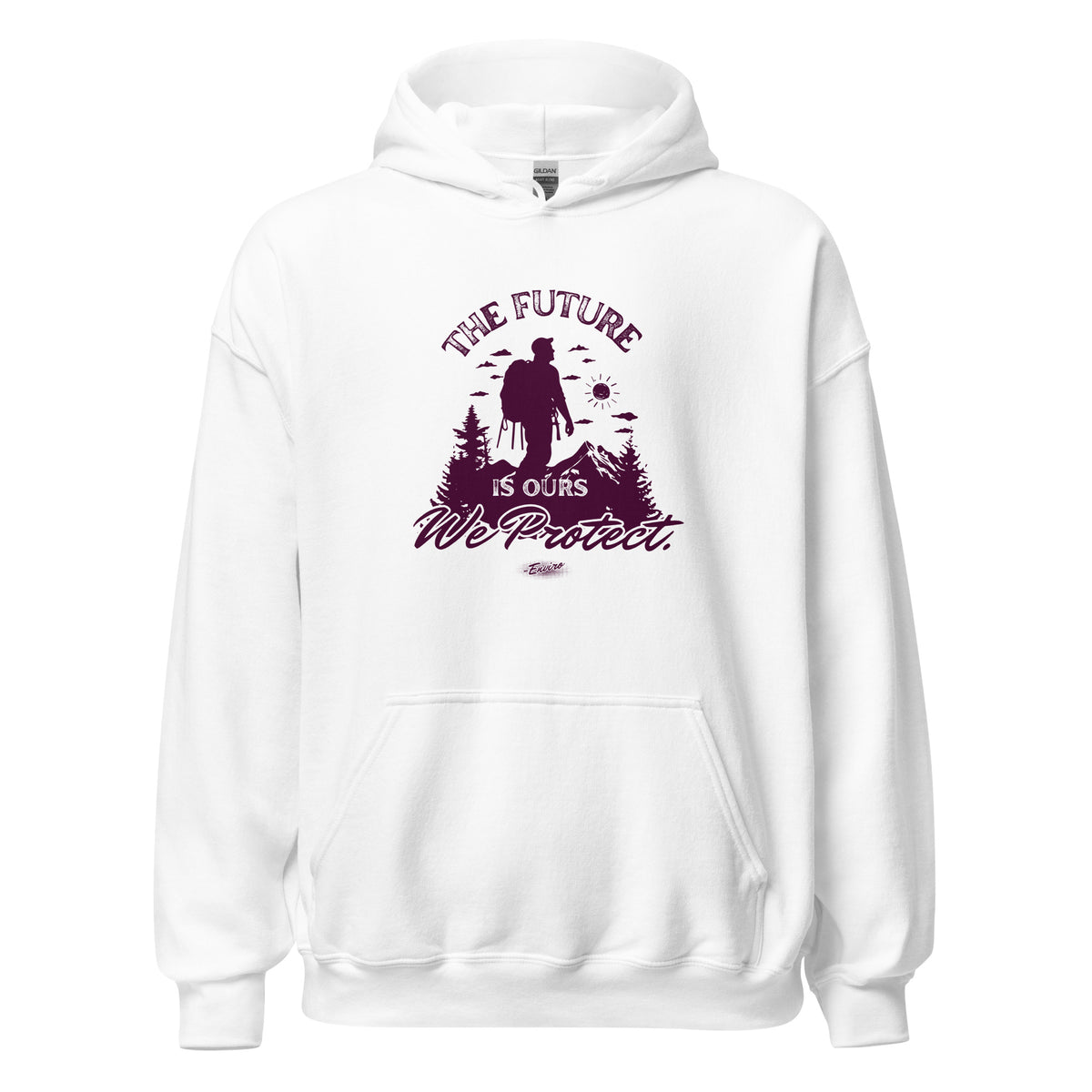 The Future Is Ours to Protect — Unisex Hoodie — Heavy blend white, front view