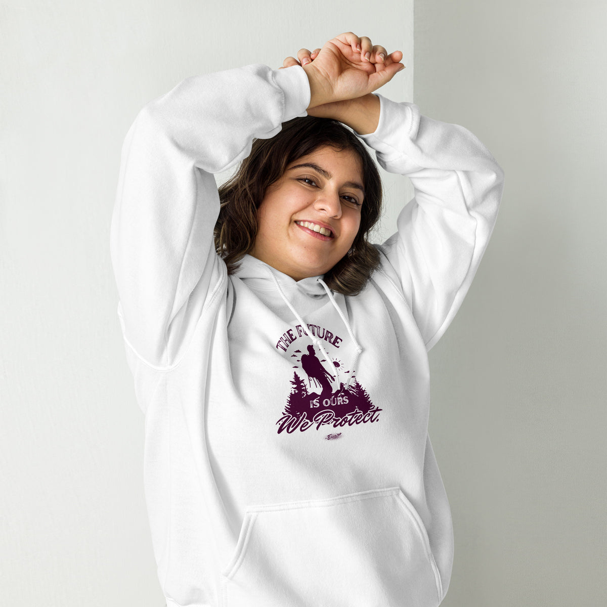 The Future Is Ours to Protect — Unisex Hoodie — Heavy blend white, front view