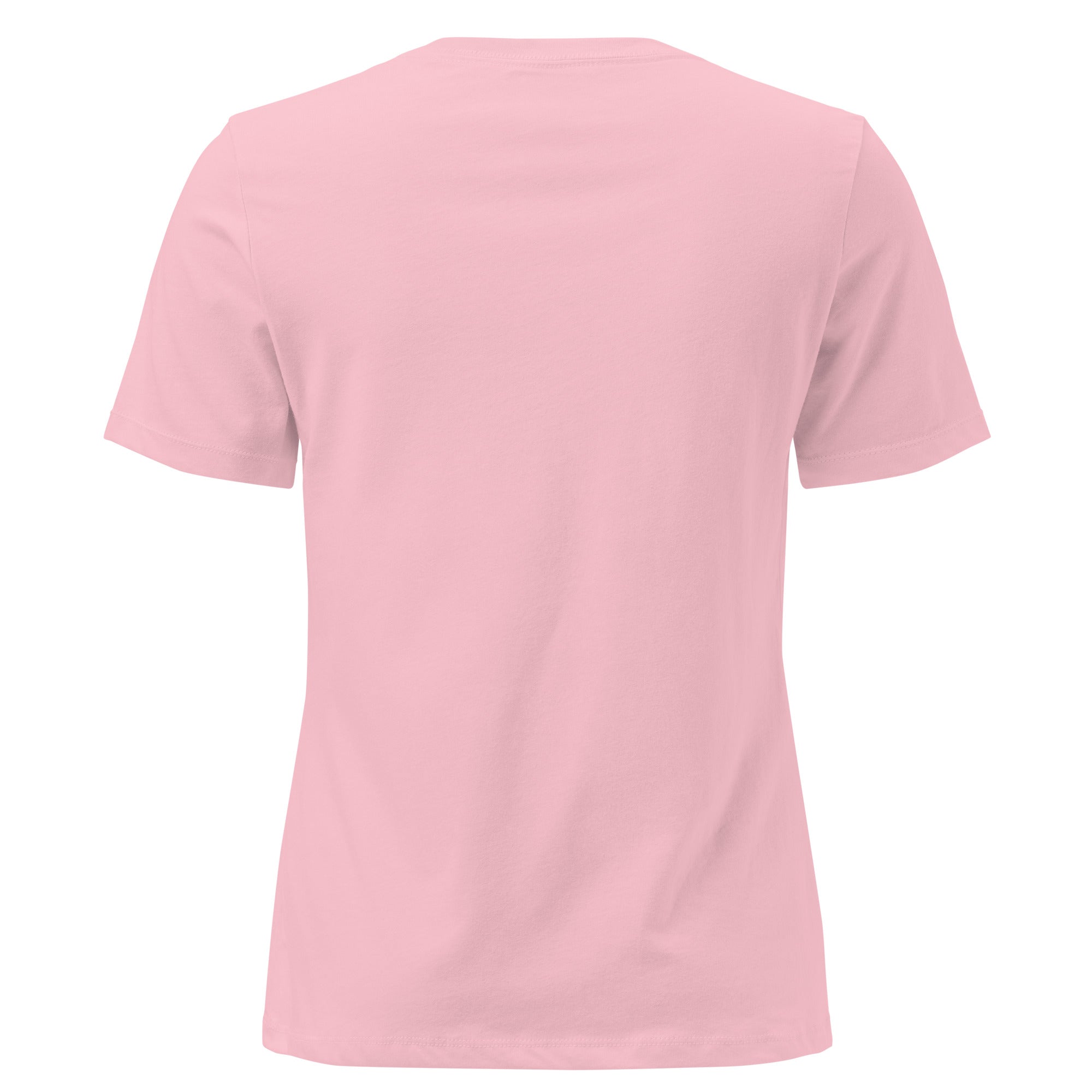 What a Wonderful World — Women’s Relaxed Graphic T-Shirt — pink, back view