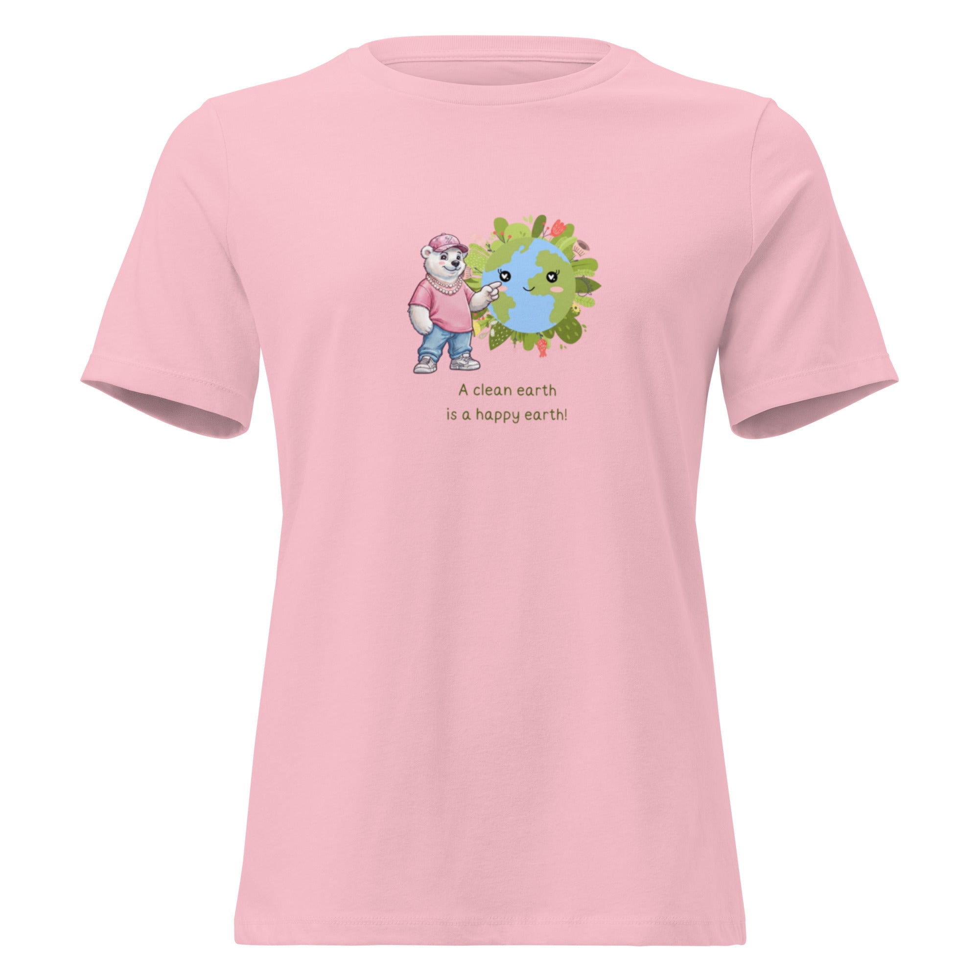 Women's Relaxed T-Shirt — pink, front view