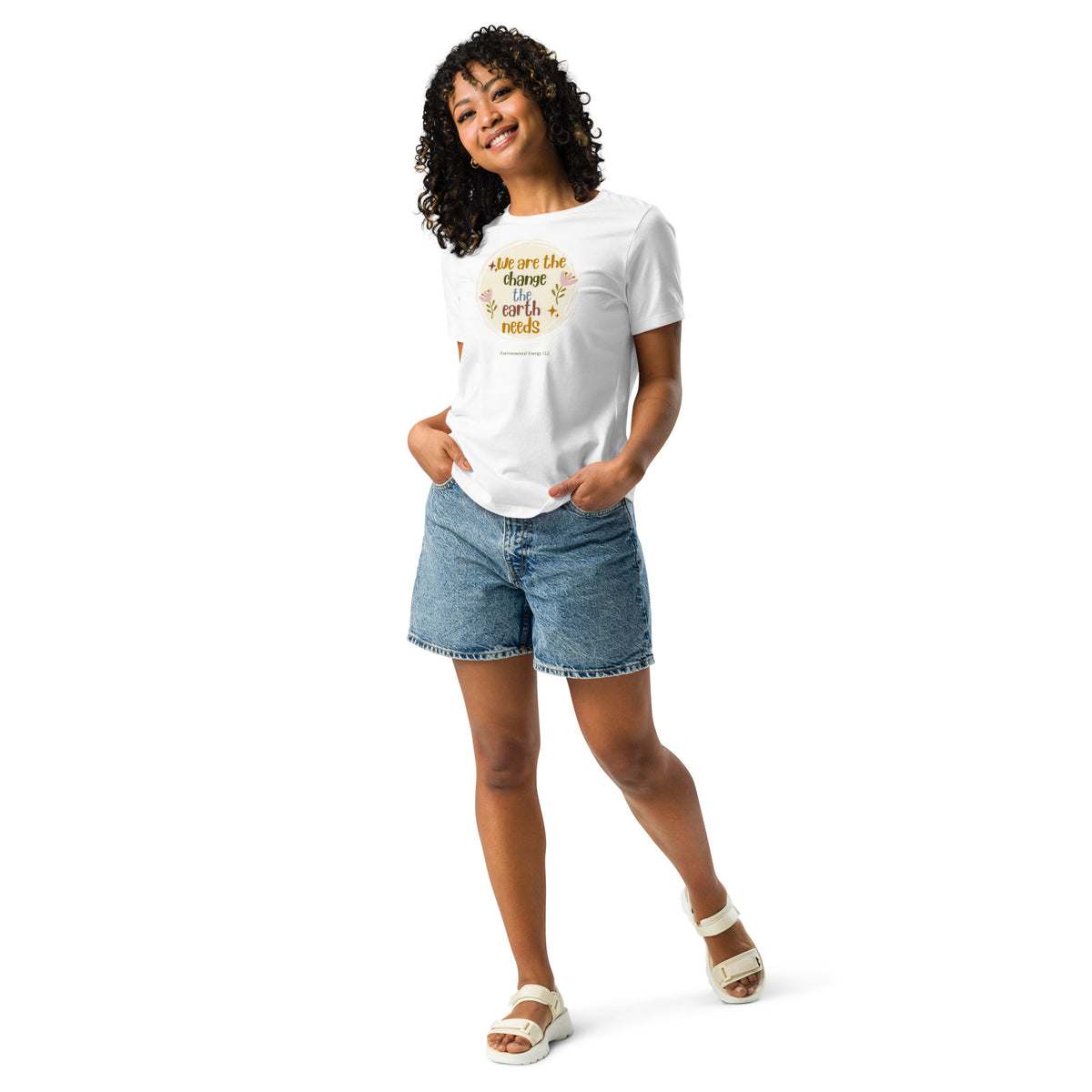 Women's Relaxed T-Shirt — white, front view