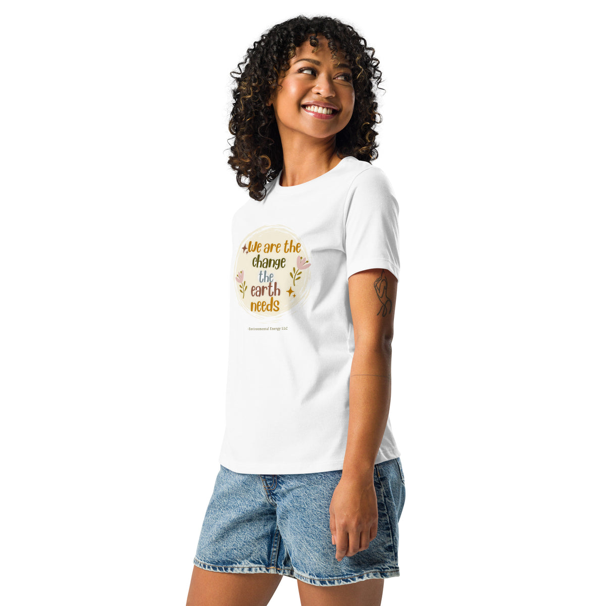 Women's Relaxed T-Shirt — white, left front view