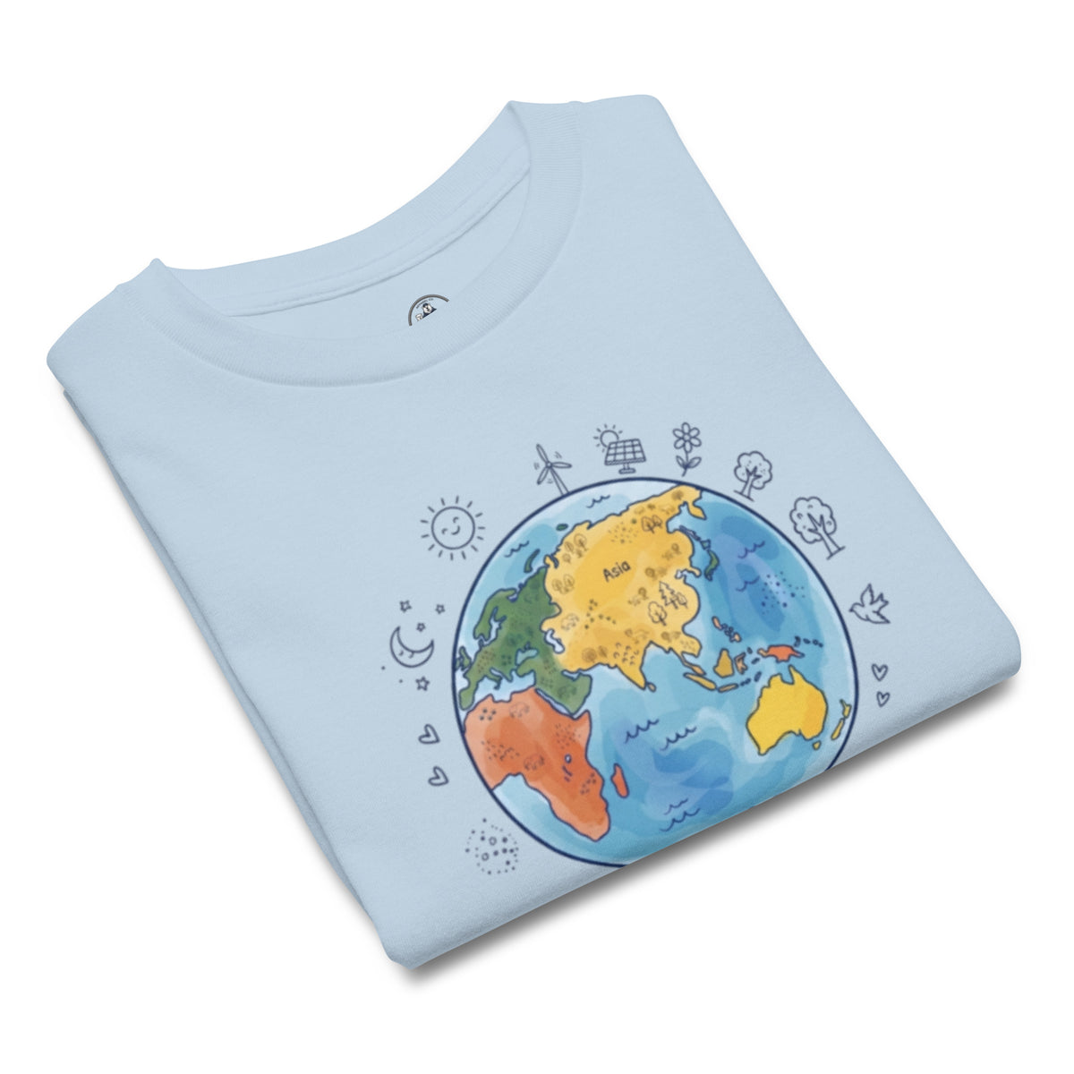 Be Kind to Mother Earth — Unisex Youth T-Shirt — Classic tee light blue, front view