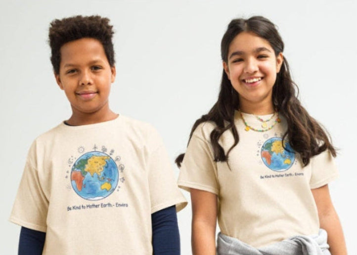 Be Kind to Mother Earth — Unisex Youth T-Shirt — Classic tee natural, front view
