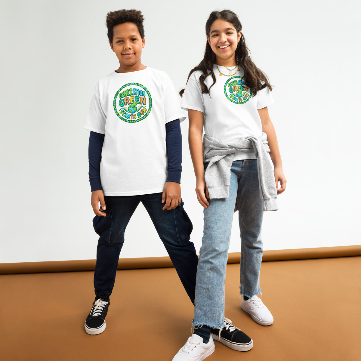 Generation Green Tee — Light Pink, front view